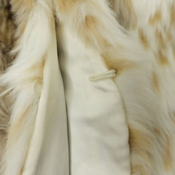 Grace Elements Faux Fur Vest Womens Size M Snow Leopard Brown Cream Boho - Picture 7 of 13